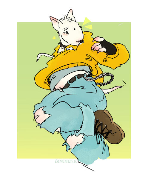 Anthro bull terrier.