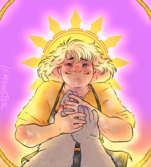 Amir, holding Magne; Nexilis Games.