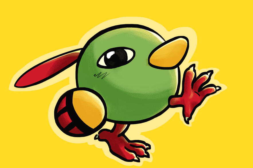 Natu, a wonderfully round Pokemon.